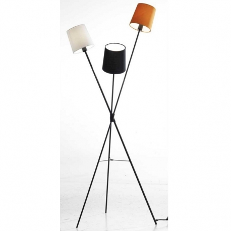 Лампа напольная Dexter, белый, черный и оранжевый абажуры, Frandsen