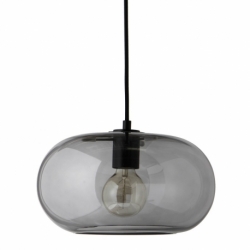 Лампа подвесная Kobe, дымчатое стекло, черный цоколь, Frandsen