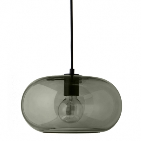 Лампа подвесная kobe, зеленое дымчатое стекло, черный цоколь, Frandsen