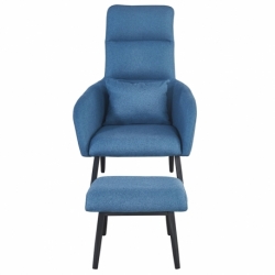 Кресло с подставкой для ног и подушкой Berg Bridjet серо-голубое