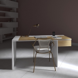 Рабочий стол Mak 140 см белый, BraginDesign
