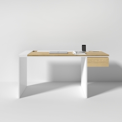 Рабочий стол Mak 140 см белый, BraginDesign