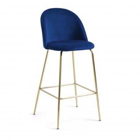 Барный стул Mystere синий бархат 76 см, La Forma