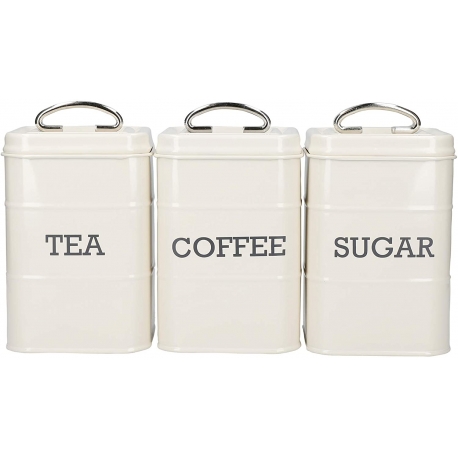 LN TEA COFFEE SUGAR SET OF 3 CREAM