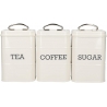 LN TEA COFFEE SUGAR SET OF 3 CREAM