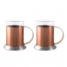 La Cafetiere Set Of 2 Copper Glass Cups