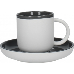 La Cafetiere Barcelona Cool Grey 260ml Coffee Cup and Saucer