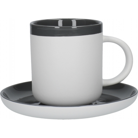 La Cafetiere Barcelona Cool Grey 125ml Espresso Cup and Saucer