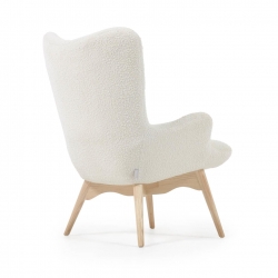 Кресло Kody в стиле пэчворк с короткой шерстью и ножками из массива бука