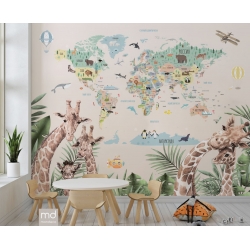 Бесшовные фотообои фреска Карта мира, арт. k12, Mondeco