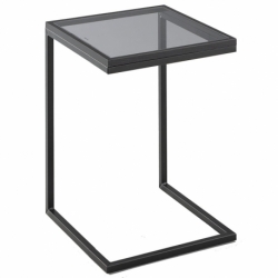 Столик кофейный Gabbrini, 39х39х55,5 см, темное стекло
