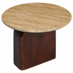 Столик приставной torhill, D60 см, бежевый/орех