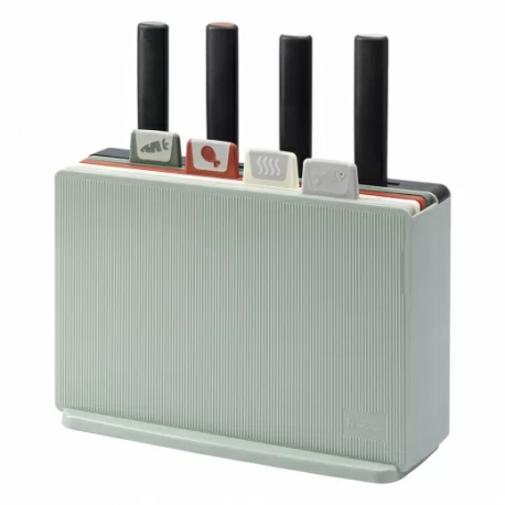 Набор из 4-х разделочных досок и 4-х ножей с держателем Cut&Store