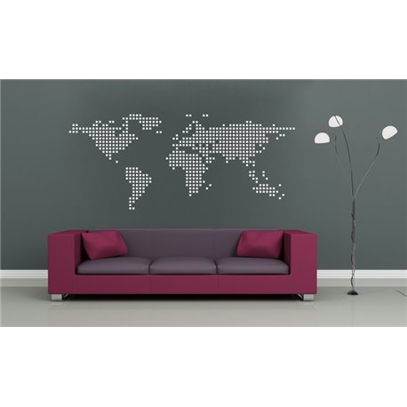 Интерьерная наклейка на стену Карта мира (пиксели)