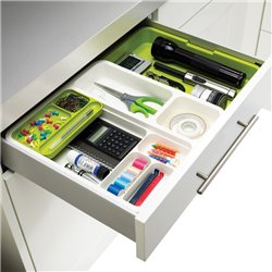 Органайзер для кухонных мелочей drawerstore™ раздвижной белый/зеленый