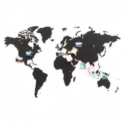 Пазл «карта мира» черная 150х90 см, Mimi