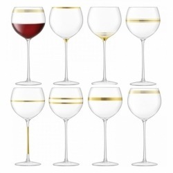 Набор из 8 бокалов для вина с золотым декором Deco 525 мл, LSA