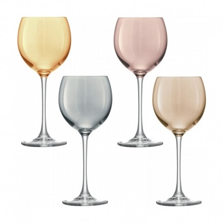 Набор из 4 бокалов для вина Polka 400 мл металлик, LSA G932-14-960