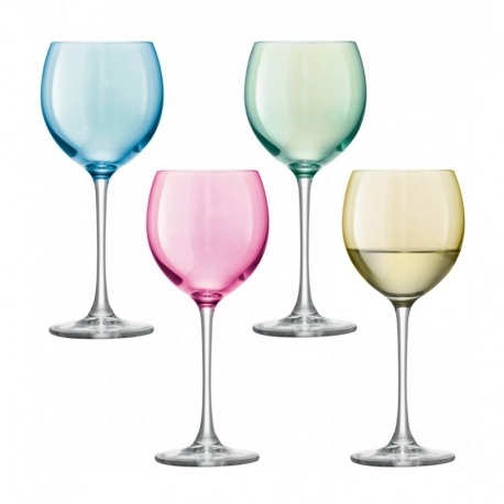 Набор из 4 бокалов для вина Polka 400 мл разноцветный, LSa