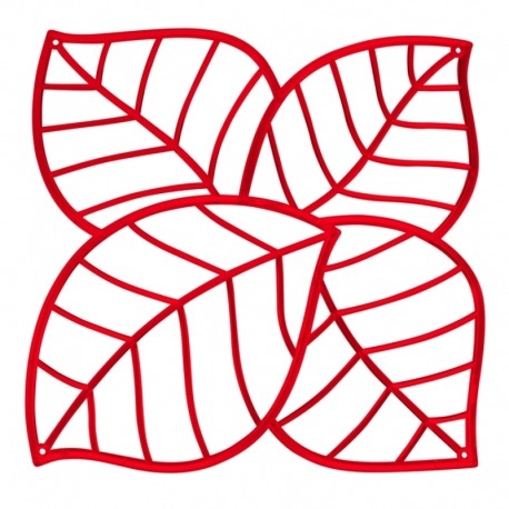 Набор из 4 декоративных элементов leaf, красный, Koziol