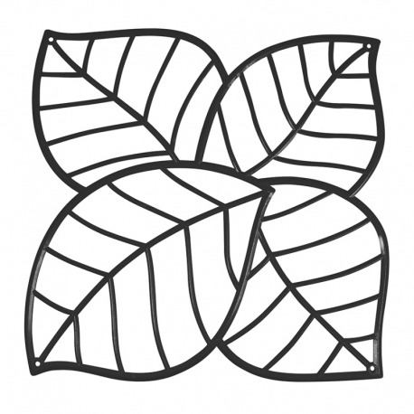 Набор из 4 декоративных элементов leaf, чёрный, Koziol