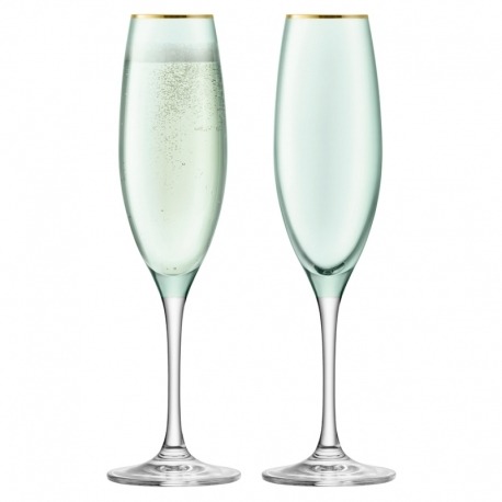 Набор из 2 бокалов флейт для шампанского Sorbet 225 мл зелёный, LSA