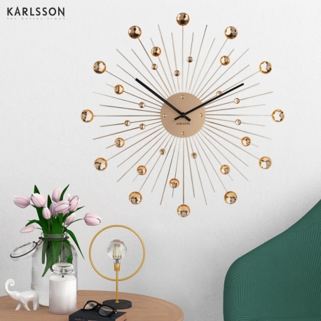 Настенные часы Karlsson Sunburst Large crystal gold