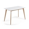 Стол UNIT 140x80 зольная древесина, лакированный матовый белый, La Forma (ex. Julia Grup)
